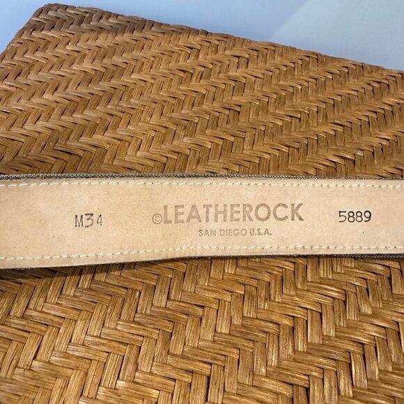 Leatherock silver belt with turquoise buckle - Picture 3 of 5